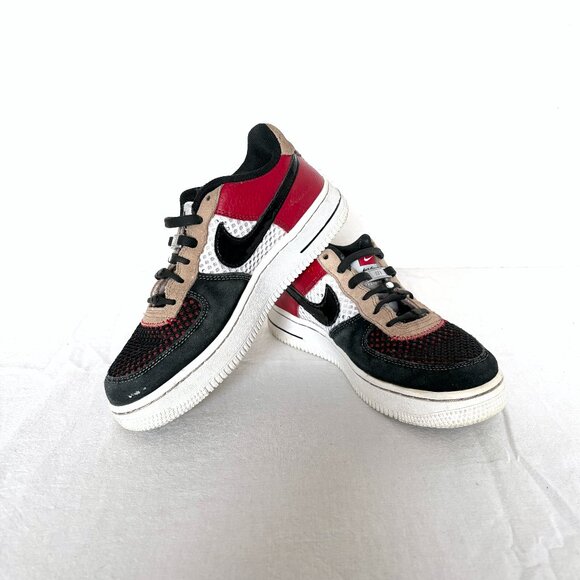 Nike Airforce 1 AF1 Black & Red Running Shoes | Womens Sneakers - Picture 1 of 10